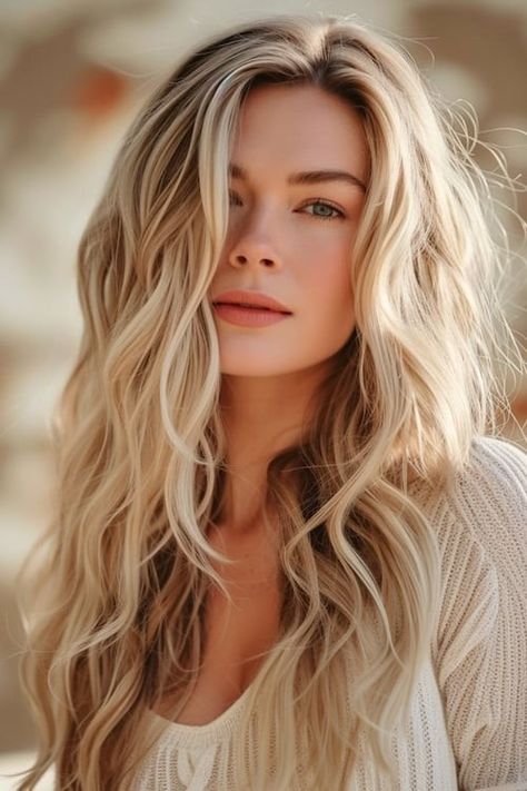 Styling Hairstyles, Layered Haircuts For Long Hair, Beach Blonde Hair, Blonde Hair Transformations, Haircuts For Long Hair With Layers, Blonde Wavy Hair, Tousled Hair, Beach Blonde, Long Face Hairstyles