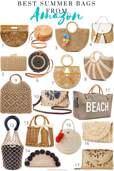 Cute Shoulder Bags, Best Beach Bag, Crochet Clutch Bags, Ethnic Bag, Summer Handbags, Bamboo Bag, Rattan Bag, Bags And Purses, Raffia Bag