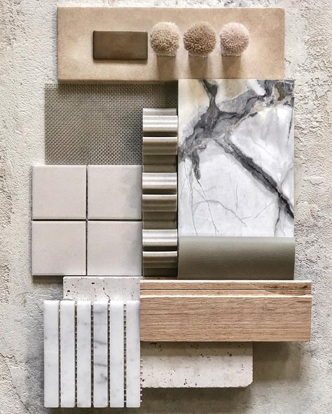 Tom Mark Henry on Instagram: “Natural beauty. This material palette from the studio sees a harmonious balance of tones and textures come together” Materials Board Interior Design, Mood Board Interior, Design Café, Material Board, Interior Design Boards, Modern Restaurant, Material Palette, Mood And Tone, Design Apartment