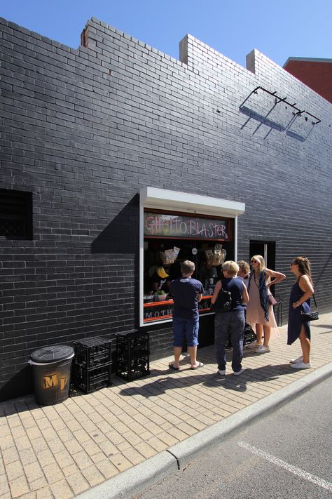 Ghetto Blaster 'hole in the wall coffee shop' in Fremantle - Photographed by NOMA* Hole In The Wall Coffee Shop, Hole In The Wall Cafe, Mini Cafeteria, Hole In Wall, Baker Shop, Bagel Shop, Hole In The Wall, Cafe Shop Design, Cafe Ideas