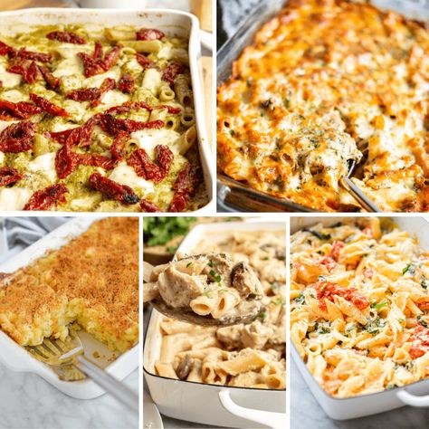 5 Best No Boil Pasta Bake Recipes - Fed & Fit Dry Pasta Bake, No Cook Pasta Bake, No Boil Pasta Bake Recipes, Uncooked Pasta Bake, No Boil Pasta Recipes, No Boil Baked Pasta, No Boil Pasta Bake, No Boil Pasta, Pasta Bake Recipes