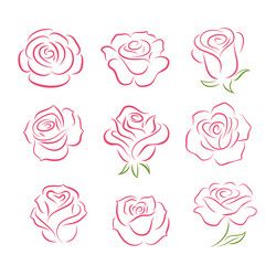 Rose flower border pattern and design elements Vector Image Rose Doodle, Rose Flower Design, Hipster Drawings, Butterfly Black And White, Drawing Patterns, Paper Quilling Tutorial, Rose Sketch, Flower Drawing Tutorials, Cat Coloring Book