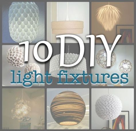 Simply Living : 10 diy light fixtures Diy Hanging Light, Lighting Makeover, Diy Light Fixtures, Vintage Industrial Lighting, Diy Light, House Wiring, Ceiling Light Shades, Diy Ceiling, Kitchen Ceiling