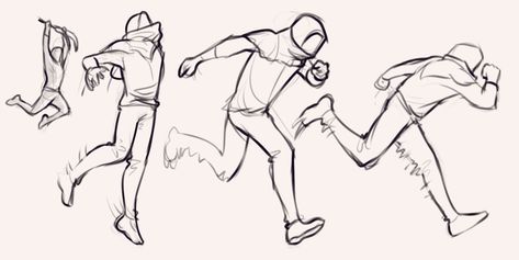 Pose / gesture running and jumping drawing reference - Run, jump - Anatomy - Drawing Drill Challenge by Smirking Raven Running And Tripping Reference, Running Pose Sketch, Running Side View Reference, Running From Someone Reference, Draw Running Poses, Running Pose Reference Side View, Feet Running Reference, Leaping Drawing Reference, Running And Jumping Reference