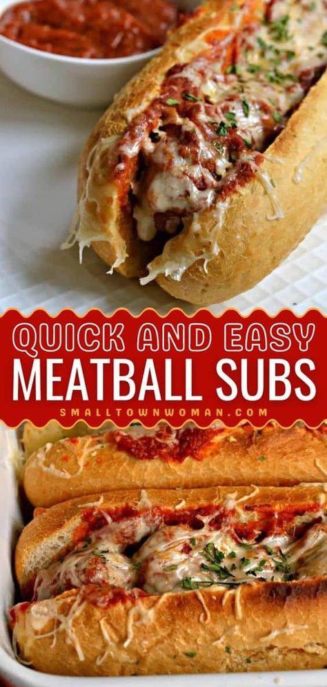 In search of easy meals for lunch? Here's a sandwich recipe featuring homemade meatballs! It's also a family-friendly dinner. Baked with marinara, mozzarella, and spices, these Italian meatball subs are the BEST! Fresh Meatballs, Easy Italian Meatballs, Meatball Sub Recipe, Meatball Sub, Tasty Meatballs, Marinara Sauce Homemade, Meatball Subs, Italian Spices, Beef Meatballs