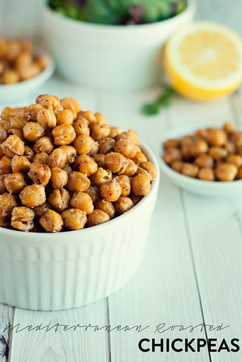 Mediterranean Roasted Chickpeas Recipe Roasted Chickpeas Recipe, Chickpea Recipes Roasted, Salad Appetizer Cups, Chickpeas Recipe, Appetizer Cups, Salads For Parties, Salad Appetizer, Mediterranean Meals, Chickpea Recipes