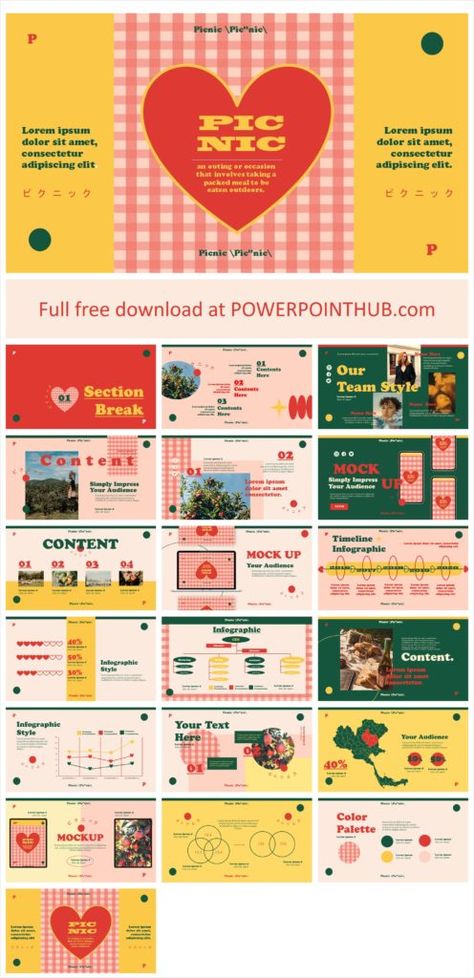 Picnic Free PowerPoint Template #PowerPoint #Template #Microsoft #PowerPointTemplate #MicrosoftEdu #slides #presentations #Presentation Slides Graphic Design, Microsoft Powerpoint Templates, Graphic Design Slides, Ppt Presentation Design Layout, Free Template Powerpoint Slide Design, Free Presentation Template, Powerpoint Design Templates Free, Slides Design Ideas, Free Slides Templates