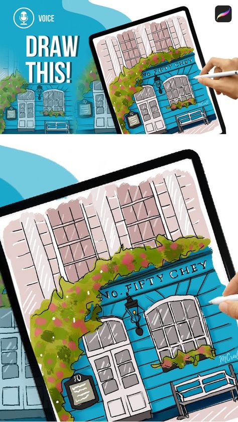 Create Urban Illustration from Photo in Procreate Tutorial Ipad Drawing App, Procreate Illustrations, Urban Illustration, Procreate App Tutorial, Illustration From Photo, Procreate Tutorials, Digital Illustration Tutorial, Digital Art Journal, Procreate Ipad Tutorials