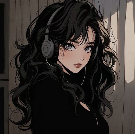 Makeup Emo, Personaje Fantasy, 카드 디자인, 인물 드로잉, Girly Art Illustrations, Long Black Hair, Fete Anime, Dessin Adorable, Digital Art Anime