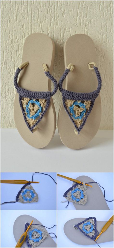 Crochet Flip Flop Pattern, Sandal Rajut, Modern Haken, Crochet Flip Flops, Áo Blu, Crocheted Slippers, Pattern Flip Flops, Crochet Shoes Pattern, Confection Au Crochet