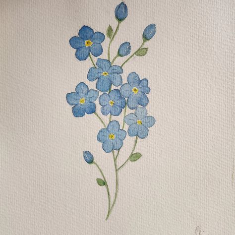 Forget-me-nots flower🌱 Painted with watercolor 🎨 #artbusiness #art #artist #artjourney #artistjop #artwork #arts #sellingart #fogetmenots #flower #flowerart #watercolor Small Flower Designs Painting, Forget Me Knot Drawing, Do Not Forget Me Flower, Painting Forget Me Not Flowers, Draw Forget Me Nots Flower, Forget Me Not Watercolor Painting, Simple Forget Me Not Drawing, Forget Me Not Sketch, Forget Me Not Flowers Drawing Simple