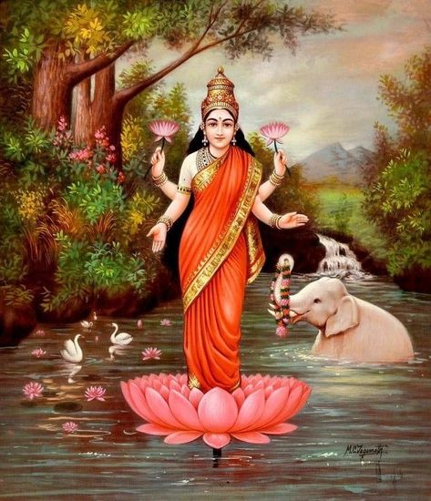 Dashavatharam Painting, Laxmi Goddess Wallpapers, Mahalakshmi Goddesses, Matangi Devi, Lakshmi Devi Images, Ravivarma Paintings, Lakshmi Photos, Maa Lakshmi, Mysore Painting