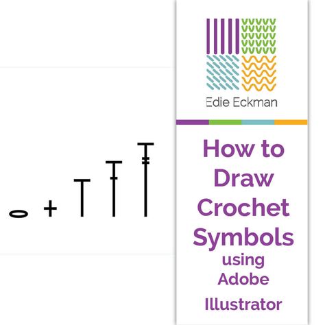 How to Draw Crochet Symbols Using Adobe Illustrator - Edie Eckman Crochet Texture, Crochet Stitches Symbols, Crochet Diagrams, Crochet Charts, Diy Crochet Patterns, Crochet Symbols, Crochet Tools, Diagram Design, Needle Tatting