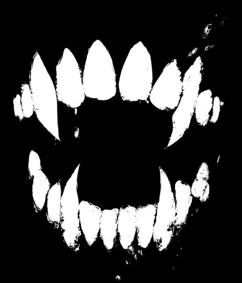 Vampire Teeth, A Black, Black And White, White, Black