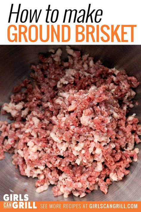 Save your beef brisket trimmings to make ground brisket. It has tons of flavor and will level up your burger game big time. Brisket Burgers Ground, Ground Brisket Burger, Ground Brisket Recipes, Brisket Burger Recipe, Brisket Chili Recipe, Brisket Meat, Ground Beef Meatloaf, Brisket Burger, Pellet Smoker Recipes