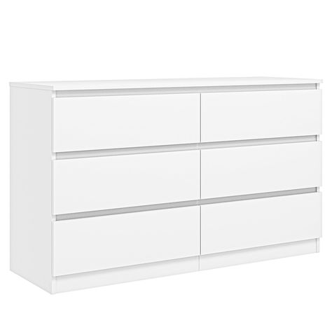 PRICES MAY VARY. 【Minimalist & Modern】This white dresser completely interprets the minimalist style with its modern appearance and compact construction. Meanwhile, featuring a classic solid color scheme, the dresser is definitely a versatile and timeless choice for home lovers to decorate their homes. 【Ample Storage Space】Dresser overall dimension: 47.24”(W) x 15.75”(D) x 27.95”(H). Each deep drawer of this dresser has ample private storage space (22"L x 13.78"W x 5.12"H) with a load capacity of Minimal Bedroom Organization, Cute White Furniture, Dresser For Bedroom Ideas, Short Wide Dresser, Cheap Amazon Finds Under $5 Room Decor, White Room White Furniture, For My Room, White Modern Dresser, White Long Dresser