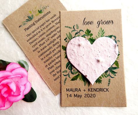 Seed Paper Wedding Favors, Seed Paper Favors, Boho Wedding Favours, Flower Seed Paper, Heart Favors, Plantable Paper, Favours Wedding, Seed Wedding Favors, Plantable Seed Paper