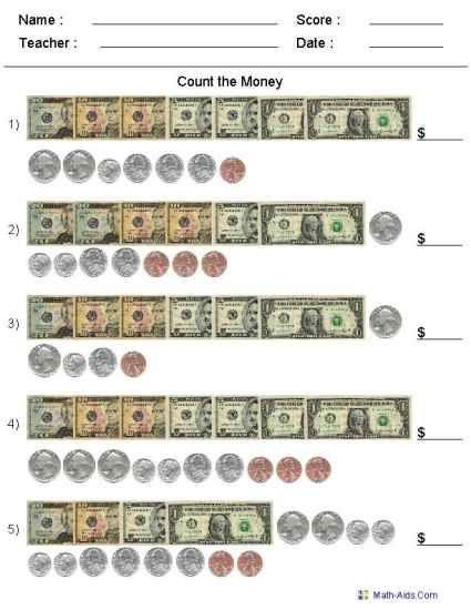 Counting Coins Worksheet, Counting Money Worksheets, Money Math Worksheets, Melissa Anderson, Teaching Money, Money Activities, 4th Grade Math Worksheets, 3rd Grade Math Worksheets, Counting Coins