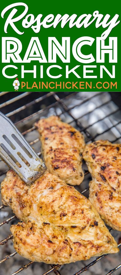 Rosemary Ranch Chicken, Dinner Main Dishes, Grilling Chicken, Rosemary Recipes, Meat Recipes For Dinner, Chicken Marinade, Rosemary Chicken, Olive Oils, Ranch Chicken