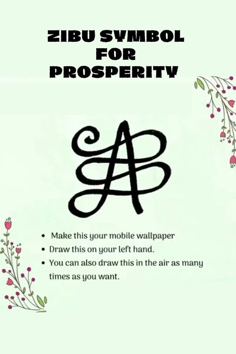 Symbol, law of attraction, wealth money magnet Symbol For Prosperity, Zibu Symbols, Money Spells That Work, Good Luck Spells, Sigil Tattoo, Magick Symbols, Mantra Quotes, Reiki Symbols, Healing Codes