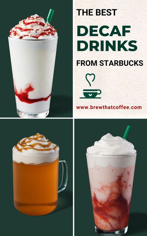 20 Best Decaf Drinks at Starbucks Top Starbucks Drinks, Decaf Starbucks Drinks, Drinks From Starbucks, Drinks At Starbucks, Best Starbucks Drinks, Caffeine Free Drinks, Kids Drinks, Secret Starbucks Recipes, Secret Starbucks Drinks