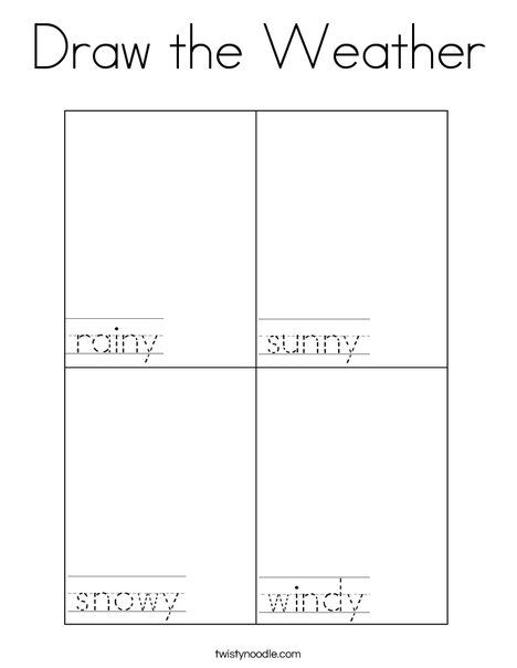 Draw the Weather Coloring Page - Twisty Noodle Weather Writing Kindergarten, Esl Weather Activities, Weather Worksheets For Kindergarten Free Printable, Weather Activities Preschool Worksheets, Kindergarten Weather Crafts, Kindergarten Weather Activities, Weather Activities Kindergarten, Weather For Kindergarten, Weather Activities Preschool Printables Free