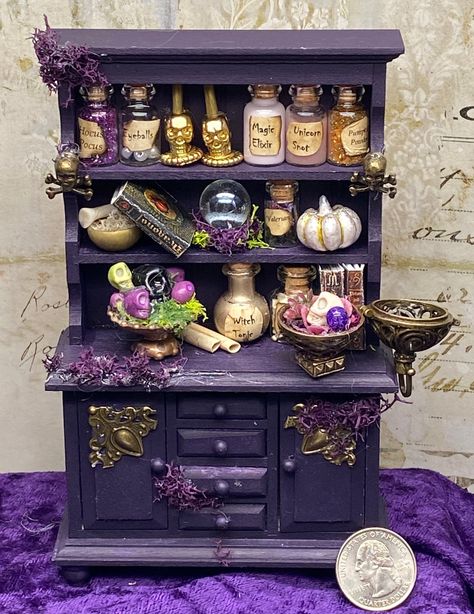 Excited to share this item from my #etsy shop: Mini Curio Cabinet Fairy Garden Apothecary Hocus Pocus 1:12 Dollhouse Potion Cabinet Hutch, Witch, Wizard Mini Apothecary Cabinet, Witches Apothecary Cabinet, Wizard Apothecary, Mini Curio Cabinet, Potion Display, Potion Shelf, Witchy Dollhouse, Potion Cabinet, Garden Apothecary