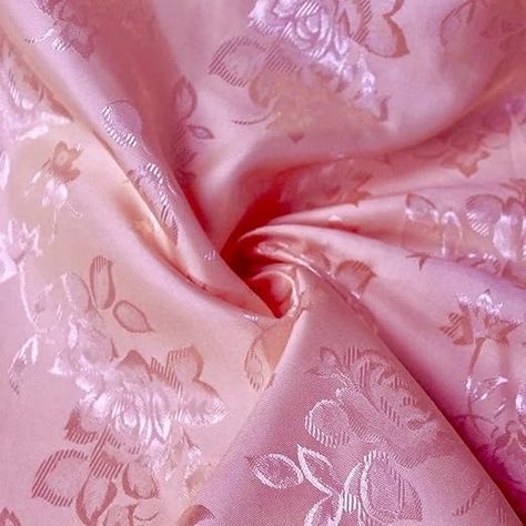 Drapery Curtains, Pretty Fabric, Floral Jacquard, Pink Parties, Brocade Fabric, Pink Satin, Fashion Fabric, Fabric Swatches, Cut And Color