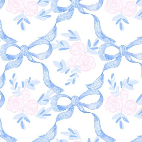 Blue Bow Macbook Wallpaper, Textile Design Pattern, Floral Aesthetics, Bow Art, Bow Fabric, Ribbon Pattern, Bow Wallpaper, Strip Pattern, Cute Christmas Wallpaper