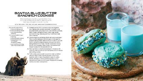 Star Wars: Galactic Baking Recipe First Look | StarWars.com Galaxys Edge Recipes, Fictional Recipes, Star Wars Bantha, Star Wars Recipe, Star Wars Recipes, Futuristic Food, Star Wars Cookbook, Star Wars Snacks, Butter Sandwich Cookies