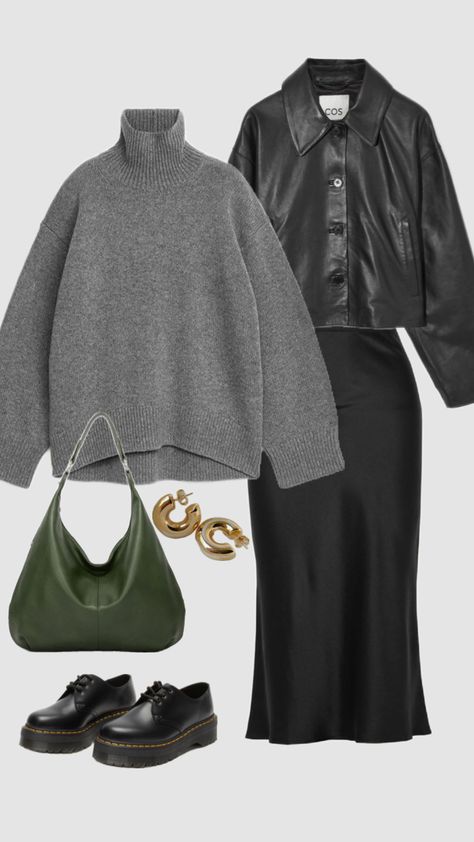 #outfitinspo #ootd #ootdinspo #casualoutfit #fallaesthetic #blackandwhite #fallgirlaesthetic #cutefit Gen Z, Black Skirt, Ootd, Energy, Skirt, Green, Clothes, Black