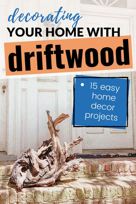 Now the fun part. Let’s check out my favorite ideas for driftwood decoration!  DRIFTWOOD PROJECT FOR YOUR WALL Driftwood Outdoor Decor, Driftwood Wreath Ideas, Large Driftwood Ideas, Driftwood Garden Ideas, Decorating With Driftwood, Driftwood Projects Unique, Diy Driftwood Projects, Crafts Driftwood, Rustic Outdoor Benches