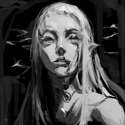 Grayscale Art, Forest Elf, God Art, Ethereal Art, Fantasy Inspiration, Art Anime, Art Studies, Life Drawing, In The Forest