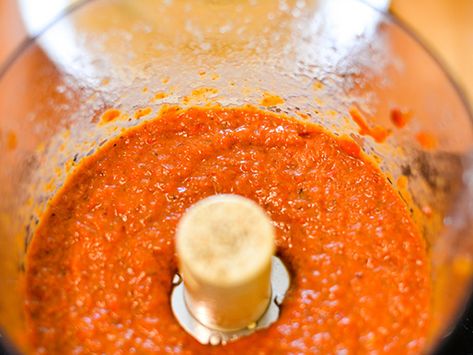 Ajvar (Serbian Roasted Red Pepper Sauce) | Serious Eats : Recipes Roasted Red Pepper Sauce Recipe, Pasta Alla Vodka, Vodka Sauce Recipe, Pepper Sauce Recipe, Macedonian Food, Bosnian Recipes, Roasted Red Pepper Sauce, Paprika Sauce, Alla Vodka