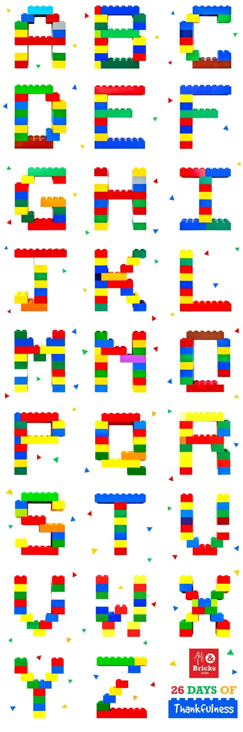 Letter I Logo Design Ideas, Lego Alphabet Letters, Letter Prompts, Lego Alphabet, Fonts Alphabet Handwritten, Lego Font, Lego Road, Deco Lego, Lego Letters