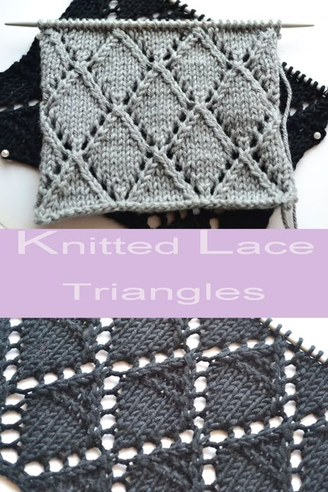 Diamond Knit Stitch, Knitting Diamond Pattern, Knit Diamond Pattern, Diamond Lace Knitting Pattern, Knit Lace Stitches, Diamond Knitting Pattern, Crochet Lace Patterns, Lace Knitting Stitches, Diamond Trellis