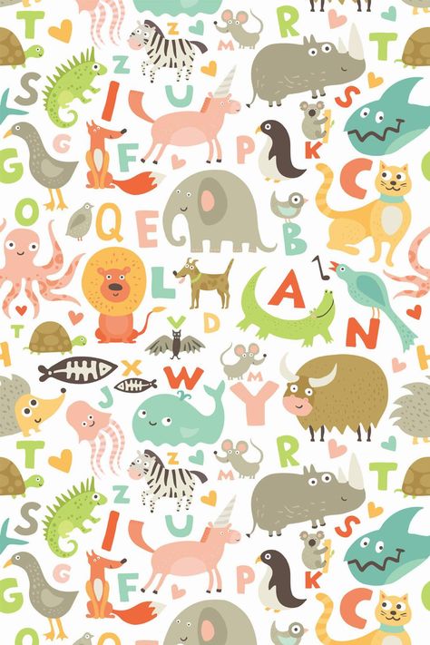 Step into a world where education meets fun and imagination with our Colorful Fun wallpaper. This design is more than just a visual treat; it’s a delightful journey of learning and exploration. Rendered in bold, vibrant hues, this wallpaper features a fun pattern of animal alphabets that will turn learning into a joyful adventure. In your nursery or any other room, this wallpaper brings a splash of color and an instant smile. It features an assortment of adorable animal characters, each represen Kids Wallpaper Colorful, Fun Kids Wallpaper, Daycare Wallpaper, Cool Kids Wallpaper, Farm Animals Wallpaper, Kid Wallpaper, Wall Makeover, Family Hub, Animal Letters