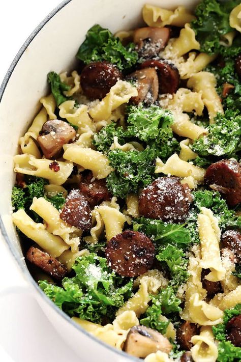 25 Recipes That Will Make You a Mushroom Lover #purewow #vegetable #lunch #recipe #breakfast #food #dinner Sausage Kale Pasta, Kale Pasta Recipe, Pasta With Italian Sausage, Sausage Kale, Mushroom Recipes Pasta, Kale Pasta, Italian Sausage Pasta, Kale Recipes, Sausage Pasta