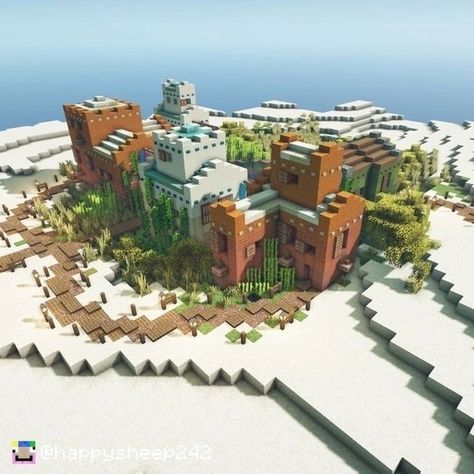 Minecraft Sandstone Palette, Minecraft Compound, Minecraft Houses Desert, Minecraft Desert Base, Minecraft Desert Builds, Minecraft Desert House, Minecraft Oasis, Village In Minecraft, Minecraft Desert