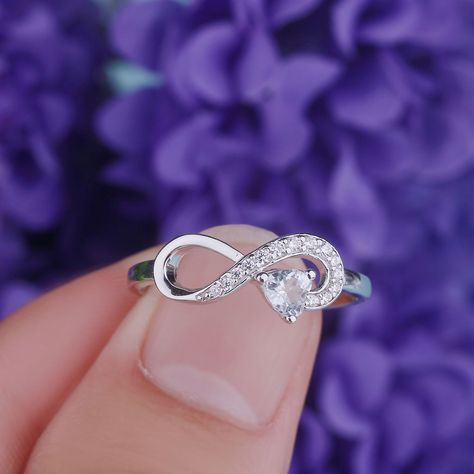 best gift for best friend , friendship and promise ring # JO WISDOM # PROMISE # FRIENDSHIP RINGS#HEART#INFINITY#FASHION#BEAUTY#ANNIVERSARY#WEDDING# Pretty Promise Rings, Infinity Promise Rings, Infinity Ring Design, Silver Rings For Women Unique, Heart Infinity Ring, Cute Promise Rings, German Jewelry, Ladies Silver Rings, Rings Heart