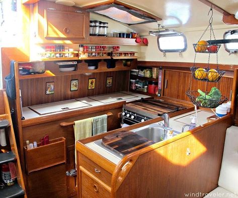 Boat Interior Design, Boat House Interior, Sailboat Interior, Sailboat Living, Tiny House Blog, Living On A Boat, Boat Projects, Yacht Interior, Boat Interior