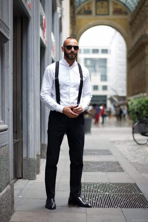 33 Ways to Wear & Style White Button Down Shirts For Men Classic White Shirt Outfit, Shirt With Grey Suit, Semi Formal Outfit Ideas, White Button Down Shirt Outfit, Formal Outfit Ideas, Button Down Shirt Outfit, Suspenders Fashion, Business Attire For Men, White Oxford Shirt