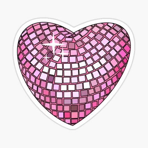 Disco Valentine, Heart Disco Ball, Disco Heart, Valentines Tea Party, Valentine Paper Crafts, Disco Ball Mirror, Valentine Paper, Valentine Tea, Library Book Displays