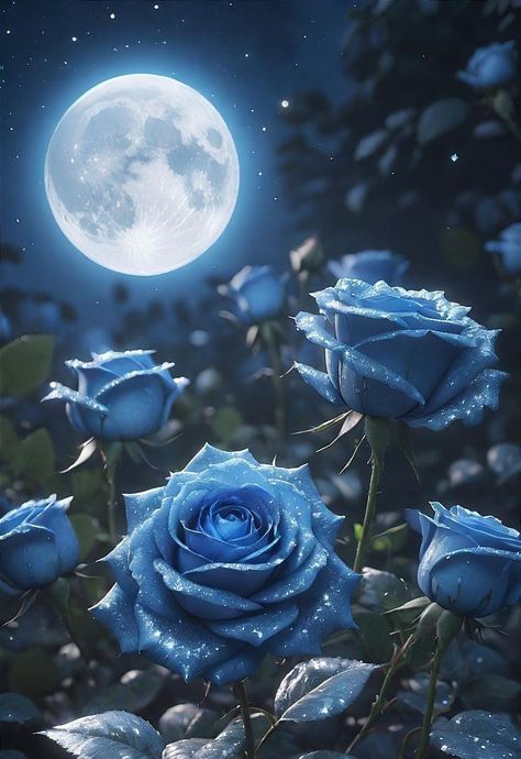 Blue Moon Rose, Pretty Flowers Pictures, Moon And Stars Wallpaper, Blue Roses Wallpaper, Lovely Flowers Wallpaper, Nothing But Flowers, 8x10 Art Prints, Flower Art Images, Star Wallpaper