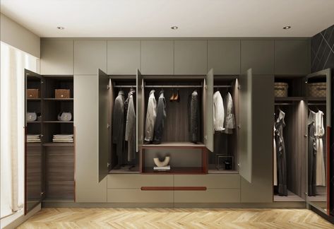 Rosewood integrated handles cupboards - UrbanWardrobes.co.uk Clothes Cupboard, Contemporary Bookshelf, Crazy Paving, Integrated Handles, Floor To Ceiling, Built In Bookcase, Space Organizer, Old Magazines, Bedroom Inspo