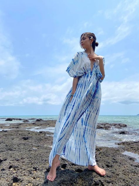 Hand Tie Dye Dress Goddess Dress Maxi Dress Long Kaftan - Etsy Australia Dress Goddess, Kaftan Design, Honeymoon Dress, Flowy Dress Long, One Shoulder Prom Dress, Kaftan Designs, Maxi Kaftan, Kaftan Maxi Dress, Long Kaftan