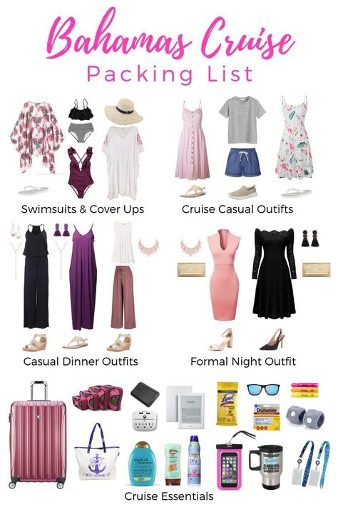 Bahamas Cruise Packing List, Cruise Outfits Caribbean, Pack For A Cruise, Cruise Wardrobe, Cruise Packing List, Cruise Attire, Cruise Packing Tips, Dinner Outfit Casual, Sommer Strand Outfit