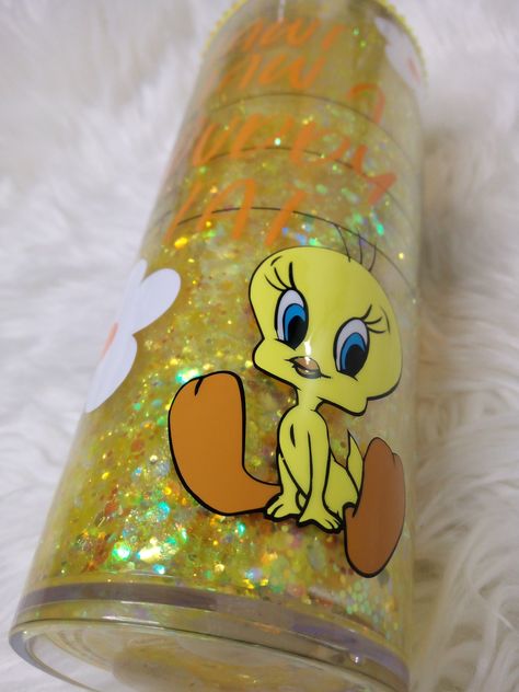 Just in! This unique Tweety Bird Themed Starbucks Snow Globe Tumbler for $50.00. #tumbler #IcedCoffee #acyrlic #ColdCup #customize #TweetyBird #SnowGlobe #Starbucks #glitter #coffee Snow Globe Cup Ideas, Snow Globe Tumbler Ideas, Customize Tumbler, Starbucks Snow Globe Tumbler, Globe Tumbler, Snow Globe Tumbler, Diy Snow, Tumbler Starbucks, Diy Snow Globe