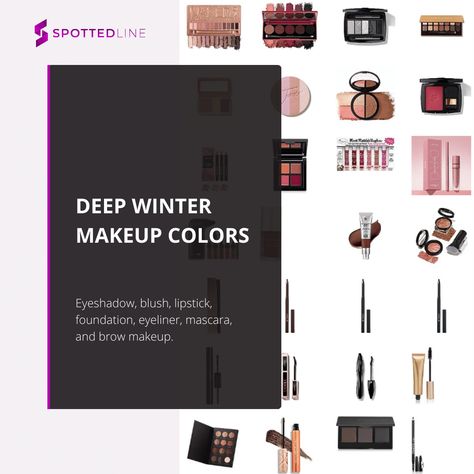 Deep Winter Makeup Colors (Ultimate Beginner's Guide) Winter Makeup Colors, Dark Hazel Eyes, Deep Winter Makeup, Winter Lipstick Colors, Winter Eye Makeup, Winter Skin Tone, Winter Eyeshadow, Winter Lipstick, Deep Winter Palette