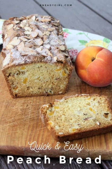 Fresh Peach Bread, Peach Bread Recipe, Peach Quick Bread, Easy Breakfast Treats, Peach Bread, Savory Bread Recipe, Quick Bread Recipes Easy, Peach Muffins, Easy To Bake